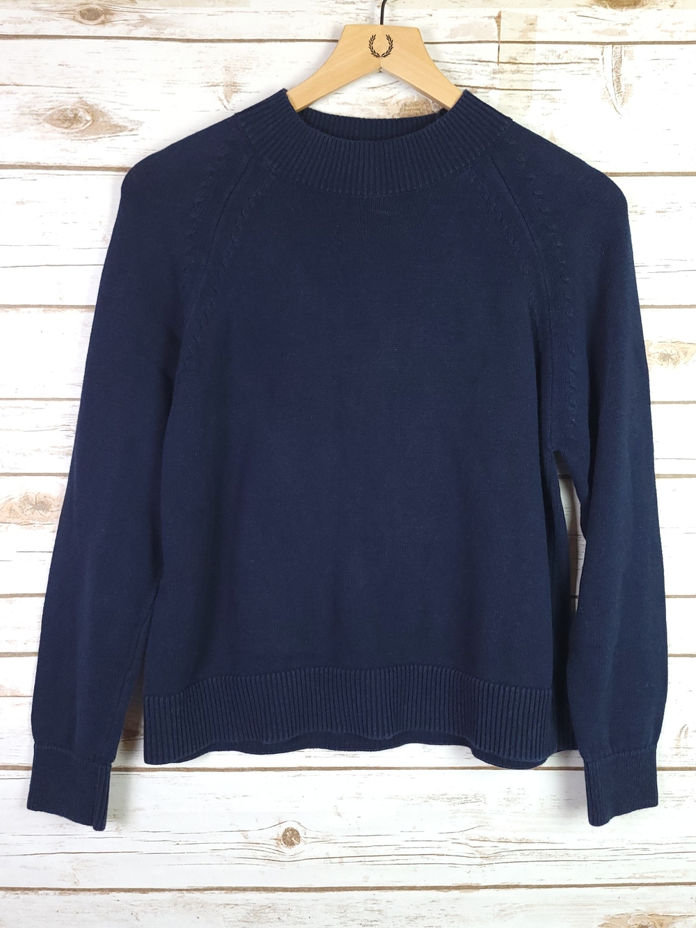 Quince Dark Navy Ribbed Crewneck Sweater Small
